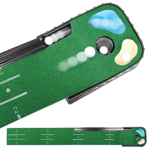 Golf Indoor Putting Mat Putter Trainer Green Carpet Practice Set Ball Return Mat - Picture 1 of 9