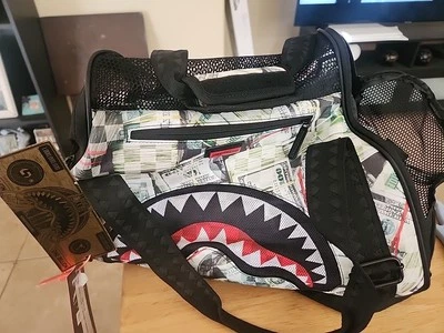 Sprayground Limited Edition MAMA I MADE IT MINI Pet Dog Cat Carrier Money Print - Image 1 of 4