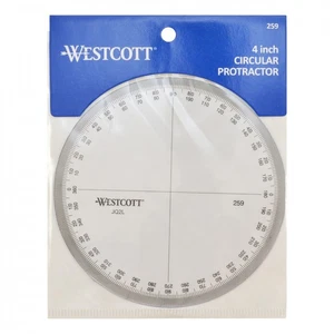 Westcott 259 – Precision Measuring Tool for School & Drafting, Circular Protract - Picture 1 of 2