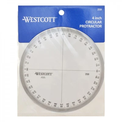 Westcott 259 – Precision Measuring Tool for School & Drafting, Circular Protract - Image 1 of 2