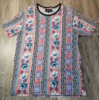 PacSun Floral Tribal Stripe Short Sleeve T-Shirt Multicolor Men’s Size M - Image 1 of 4