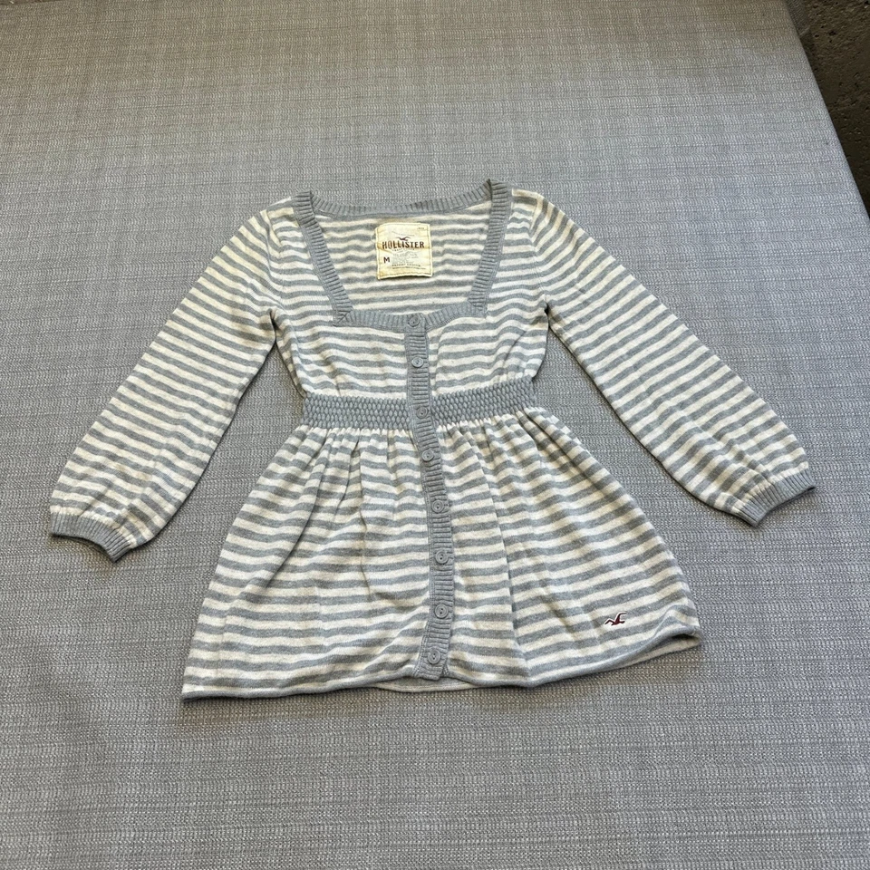 Vintage Hollister Babydoll Top Medium Y2K Cardigan Sweater Preppy Square G2U - Image 1 of 4