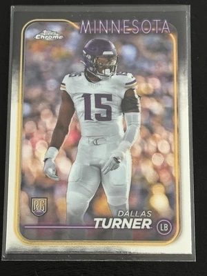 Dallas Turner 2024 Topps Chrome Rookie Card #221 Minnesota Vikings - Image 1 of 2