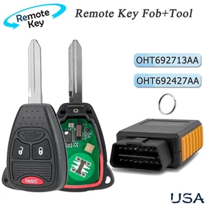 Remote Key Fob + OBD Tool Kit For Jeep Wrangler 2007 2008 2009 2010 2011 2012 - Picture 1 of 8