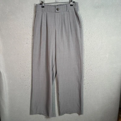 Pantalones plisados de pierna ancha gris talla mediana de tullea para mujer Foto 1 de 4