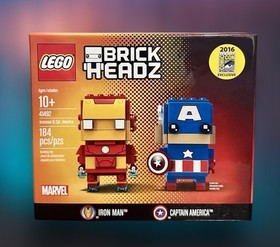 LEGO 41492 SDCC 2016 BRICKHEADZ Captain America & Iron Man VERY RARE!