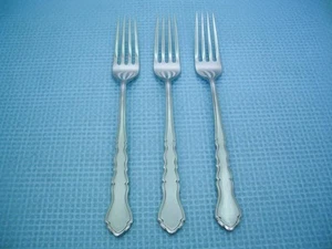 International Lyon AMERICANA Set of 3 Dinner Forks 7.5" Stainless 18/8 Flatware - Picture 1 of 5