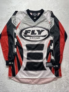Fly Racing MX Jersey Mens Large Black White Long Sleeve 805 100% Polyester Small - Bild 1 von 8