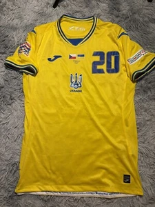 UKRAINE NATIONS LEAGUE 2024 VS CZECHIA MATCH WORN & SIGNED JERSEY Mudryk #20 - Bild 1 von 10