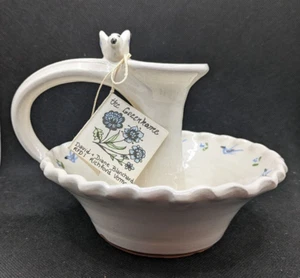 Greenhome Vermont Steingut Ton Keramik Kammer Kerzenständer Halter blau Vogel - Bild 1 von 14