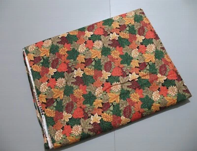 Colección Otoño H Padrón Tela Fabri-Edredón Otoño Color Hojas Flores 42-118" Foto 1 de 4