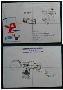 1958 Poland Trade FDC ties 3 stamps cancelled Warszawa to Australia - Bild 1 von 3