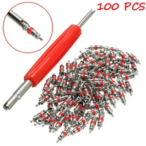 100Pcs Car Truck Replacement Tire Tyre Valve Stem Core Part With Wre.LI - Picture 1 of 9