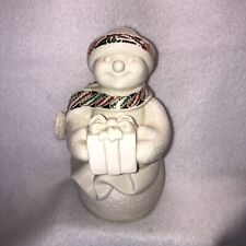 Lenox China Jewels Merry Snowman 7" Tall Christmas Figurine Holding Present Gift