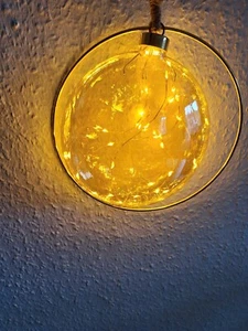 Dekoration, Kreis mit Licht, Dekokugel, MARELIDA, LED Glaskugel im Ring, NEU - Bild 1 von 5