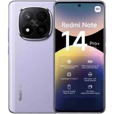 XIAOMI REDMI NOTE 14 PRO+ PLUS 5G DUAL SIM 12GB 512GB PURPLE NFC ITALIA NO BRAND - Immagine 1 di 4