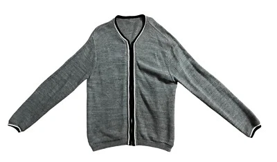 Cárdigan Suéter de Lana Tejido Gris Cremallera Completa Nynco Cremallera L/XL De Colección Años 50 Para Hombre Foto 1 de 4