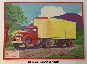 VINTAGE 1955 MILTON BRADLEY 15 PIECE SEMI TRUCK PUZZLE #4507-5 APTITUDE TESTED - Picture 1 of 7