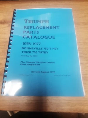 TRIUMPH TR7RV TIGER T140V BONNEVILLE PARTS BOOK MANUAL 1975/7 - TP48 99-2257 - Imagem 1 de 3