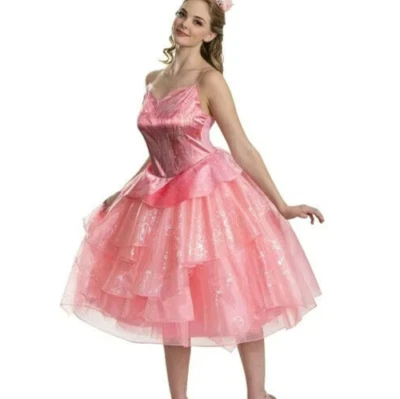 Disguise WICKED MOVIE Glinda Good Witch Deluxe Pink Costume adult L 12/14 NEW - Image 1 of 4