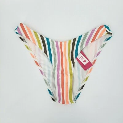 Parte inferior de bikini Xhilaration Juniors a rayas pierna alta cintura redonda talla pequeña (0-2) Foto 1 de 3