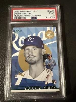 Bobby Witt 2022 Topps Gallery Modern Artists Green PSA9 088/250 POP 1. - Image 1 of 2
