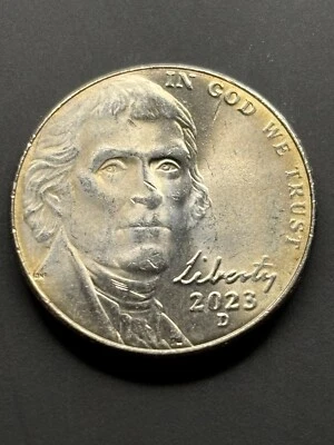 2023-D Jefferson Nickel Error: DDO/Struck Through/Gold Toning - Image 1 of 4