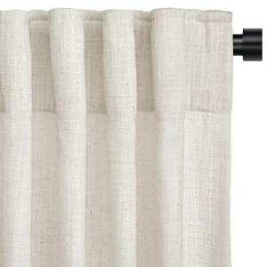 Linen Curtains 96 Inches Long For Living Room Bedroom Back Tab Sheer Privacy Cur - Picture 1 of 7