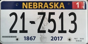 USA Number Licence Plate NEBRASKA 1867-2017 - Picture 1 of 1