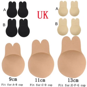 Women Invisible Silicone Strapless Bra Push Up Adhesive Rabbit Lift Up Stick On - Picture 1 of 15