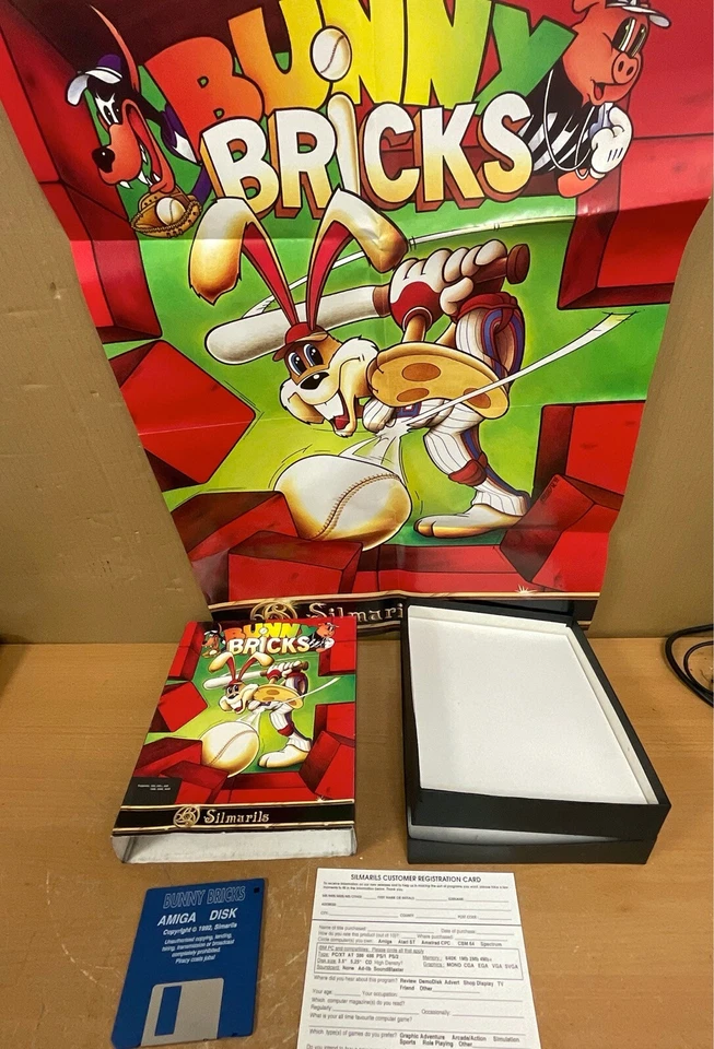 Bunny Bricks Amiga Commodore Spiel OVP Handbuch Disks Vintage - Bild 1 von 4