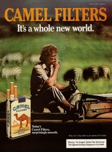 1985 Vintage Print Ad Camel Filters Safari Zebras blurred blurry Whole New World - Picture 1 of 2