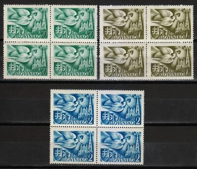 Slovakia MNH 1942 Mi 102-104 Sc 74-76 Block St. Stephen’s Cathedral, Vienna ** - Image 1 of 2