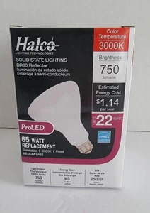 Halco 9.5 Watt BR30 LED Dimmable Light Bulb - 3000K Flood Lights 120V - Picture 1 of 6