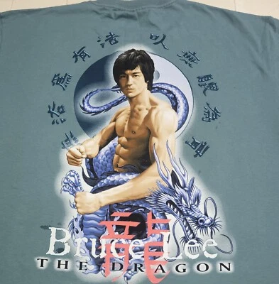 Vintage 90s Bruce Lee Martial Arts Dragon Tshirt Size XL - Image 1 of 3