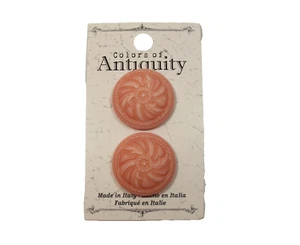 Coral Orange Buttons x 2 Pieces Plastic 1 inch Shank Colors of Antiquity B11 RLT - Picture 1 of 6
