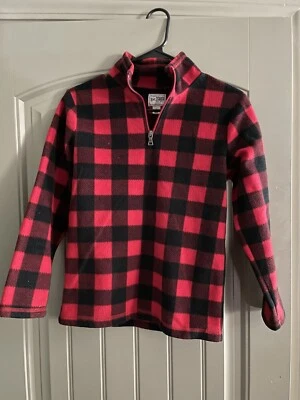 Boys Buffalo Plaid Red Black Pullover Fleece Childrens Place L Size 10/12 - Imagem 1 de 2