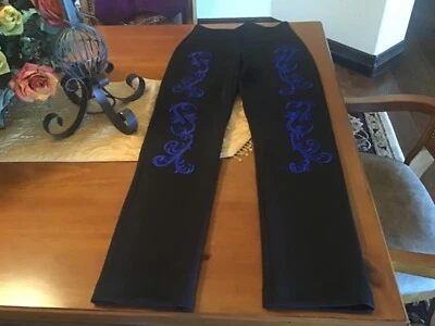 Clover Canyon Talla Pequeña Pantalón Negro Con Ribete Azul Foto 1 de 4