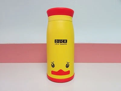 Botella térmica aislada al vacío de acero inoxidable café/té pato amarillo 350 ml Foto 1 de 4