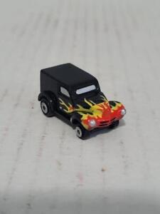Galoob Micro Machines Insiders Black Willys '41 Delivery Van With Red Flames
