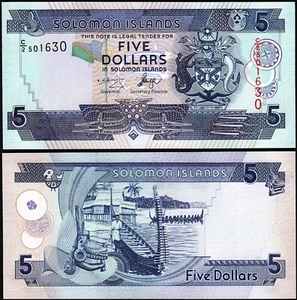 Solomon Islands 5 Dollars 2004 2006, UNC, P-26, Prefix C/2 - Picture 1 of 3
