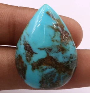 100% Natural Blue Turquoise Gemstone Handmade Turquoise Cab 20.45 Cts 20x28 mm - Picture 1 of 4