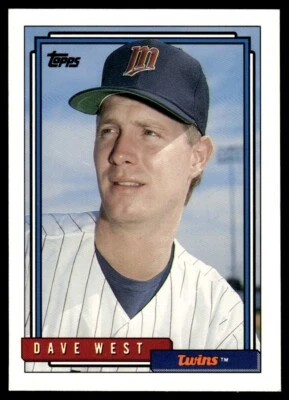 1992 Topps #442 Dave West - Minnesota Twins - Image 1 of 2