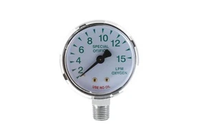 Medidor de flujo de oxígeno de 2,5" - cromado - 0-15 LPM - Imagen 1 de 3