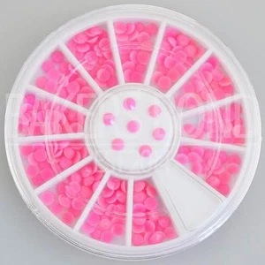 300pc Rhinestone 3D Nail Art Fashion Diamante Craft Bright Round Gems Candy Pink - Picture 1 of 1