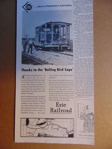 1949 ERIE RAILROAD Has The ROLLING BIRD CAGE vintage art print ad - Picture 1 of 1
