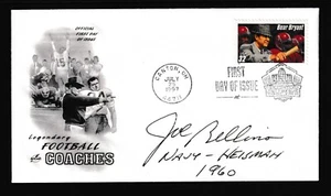 Joe Bellino, Heisman Winner, College Football HoF, signed Bear Bryant FDC, Cert - Picture 1 of 2