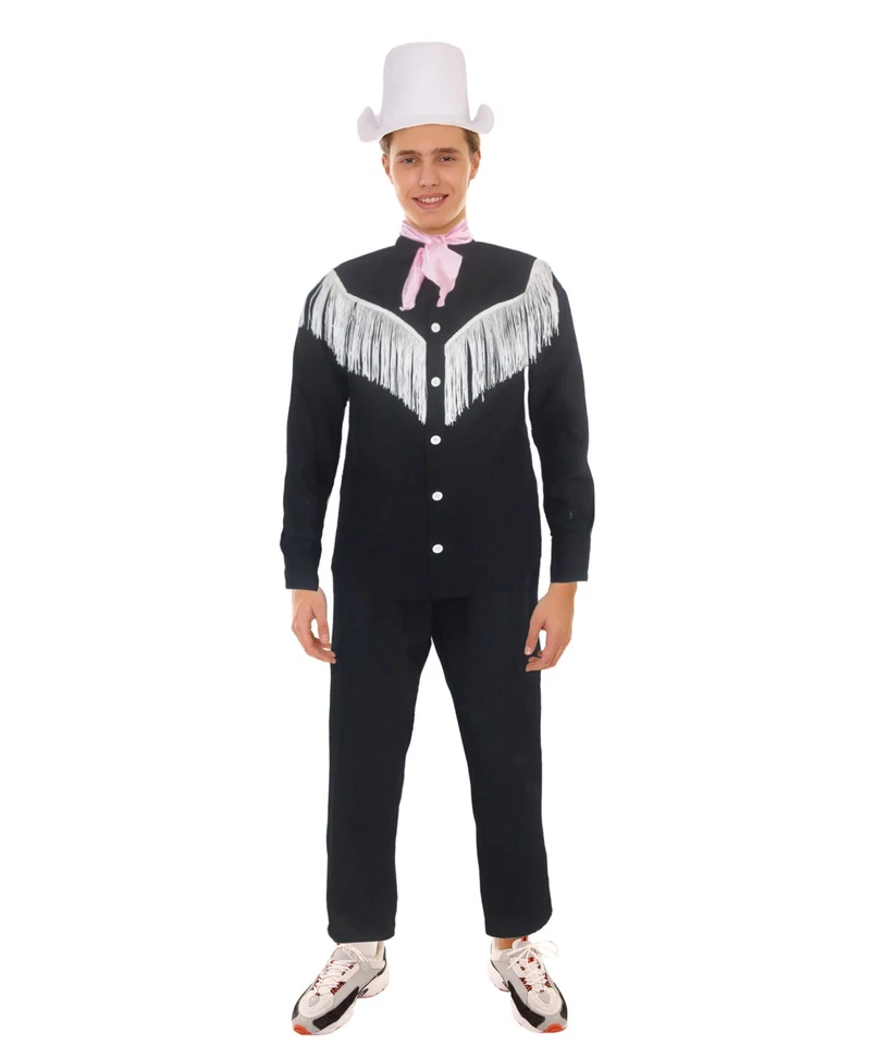 Disfraz de vaquero occidental blanco y negro HPO para hombre adulto película, HC-2026 Foto 1 de 4