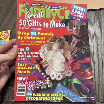 Family Circle Magazine November 3, 1992. “ 50 Great Gifts To Make” - Image 1 of 3