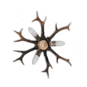 ceiling lamp with real deer antlers. poles. 3xE14 50x50x5cm 152220 - Picture 1 of 1
